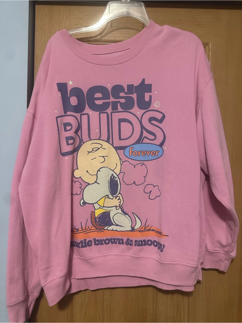 Peanuts Pink Charlie Brown & Snoopy "Best Buds" Graphic Sweatshirt